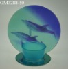 Wholesale frosted glass christmas candle holder