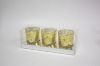 Wholesale 3-piece glass candle set&Christmas candle holder