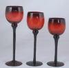 Wholesale red glass hurricane candle holder