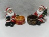 Wholesale resin sitting christmas Santa Claus candle holder