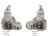 Wholesale Electroplating ceramic christmas santa candle holder