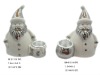 Wholesale Electroplating ceramic santa candle holder