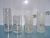 Wholesale Christmas style sand blast glass candle holder, wind light, hurricane lantern