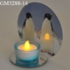 Wholesale frosted glass christmas candle holder