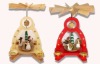 Wholesale Christmas wooden pyramid w/candle holder,2 asst.