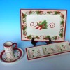 Wholesale Ceramic Christmas plate and mug set