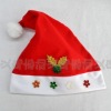 non woven Christmas Santa hats with cloth paste pictures