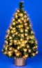 Wholesale 18inch gold pot decoratiive fiber optic mini christmas tree