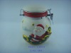 Wholesale ceramic food storage canister with santa claus