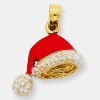 Wholesale Gold enamel Santa hat charms