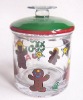 Wholesale Christmas handpainted glass candy jar