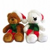 Wholesale plush Christmas bear with hat&scarf, santa snowman/reindeer stocking