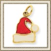 Wholesale 14K Gold Enameled Santa Hat Pendant
