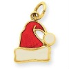 Wholesale 14k gold plated enameled santa hat pendant