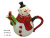 Wholesale Christmas porcelain teapot snowman teapot