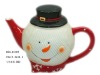 Wholesale Ceramic christmas teapot porcelain snowman teapot