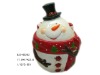 Wholesale Ceramic candy pot snowman candy pot