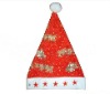 Wholesale Cotton Santa Claus hat, dancing Christmas hats, printed fabric hat, flash Christmas hat, new Christmas hat