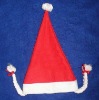 Wholesale girl Christmas Hats with two braids, Santa Claus hat braids,fashion xmas ornament hat, decorative Xmas hat, art craft gifts hat