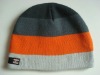 Wholesale Striped Jacquard Knitted Beanie Hat promotional