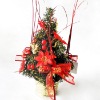 Wholesale Mini 12" snowing christmas tree with red ornament in box
