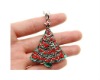 Wholesale Red rhinestone crystal christmas tree necklace