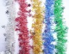 Wholesale craft gifts item plastic Christmas pvc tinsels, Christmas snowflacke tinsel decorations