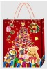 Wholesale christmas tree bear red paper shopping bag