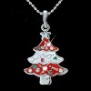 Wholesale HSYN1870 Latest New Design Enamel Christmas Tree Necklace