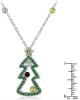 Wholesale HSYN1866 New Design Sparkling Crystal Christmas Tree Necklace