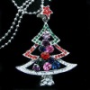 Wholesale HSYN1865 New Design Sparkling Crystal Christmas Tree Necklace