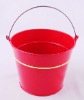 Outdoor Round Planter Flower Pot with Galvanized Handle
