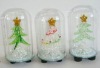 Wholesale led light glass christmas tree, table decorate Christmas glass tree with LED light
