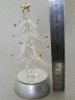 Wholesale led light glass christmas tree, table decorate Christmas glass tree with LED light