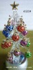 Wholesale glass christmas tree with LED light, home glass decorative Christmas tree with ball