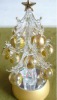 Wholesale glass christmas tree with LED light, home glass decorative Christmas tree with ball
