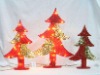 Wholesale decotation of sisal Xmas tree with iron carving sheet and lights