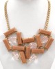 Gold Tone / Champaign & Light Pink Acrylic / Lead&nickel Compliant / Necklace