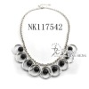 2011 lady's acrylic beaded necklaces with alloy pendant