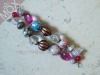 Wholesale Antique Copper CCB and Bright coloful acrylic Beaded Interchangeable Watch Bands With Carved CCB Alloy
