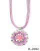 Wholesale fashion pink acrylic flower pendant necklace