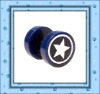 Wholesale fashion blue plastic trendy stainless steel stud earrings 821