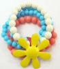 Wholesale fashion plastic bead flower bracelet