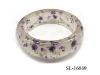 Wholesale Plastic Bangles with Flower Printing ,Artificial Jewelry ,SL-16869