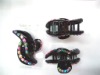 Wholesale plastic black hair clip with crystal