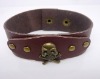 Wholesale Fashion leather copper alloy skeleton bracelet