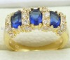 Wholesale Gold jewelry crystal Sapphire rings
