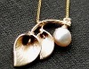 Wholesale autumn leaf with pearl fruit elegance necklace