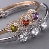 Wholesale 2011 fashion copper alloy bracelet zircon gold&silver plating jewelry