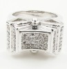 Wholesale Bling bling ring setting with cubic zirconia rhodium plated (SKR1008)